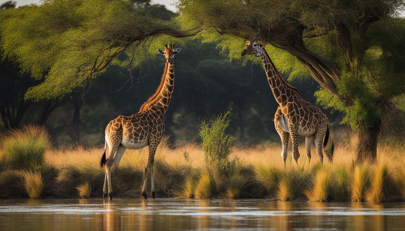 Giraffe feeding habits