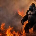 Gorilla and fire