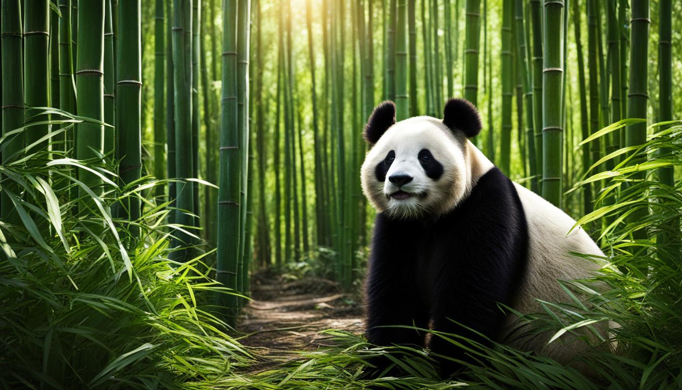 Panda and bamboo forest