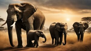 What is the social structure of elephant herds and families?