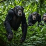 Do chimpanzees hunt, and what are their hunting strategies?