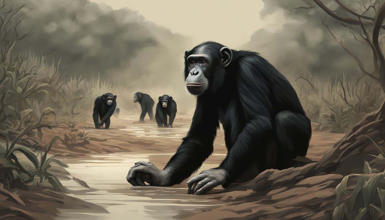 How are chimpanzees affected by climate change in their habitats?