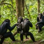 How do chimpanzees communicate with each other in the wild?