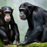How do chimpanzees convey information and social cues in their habitat?