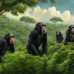 How do chimpanzees establish and defend their territories?