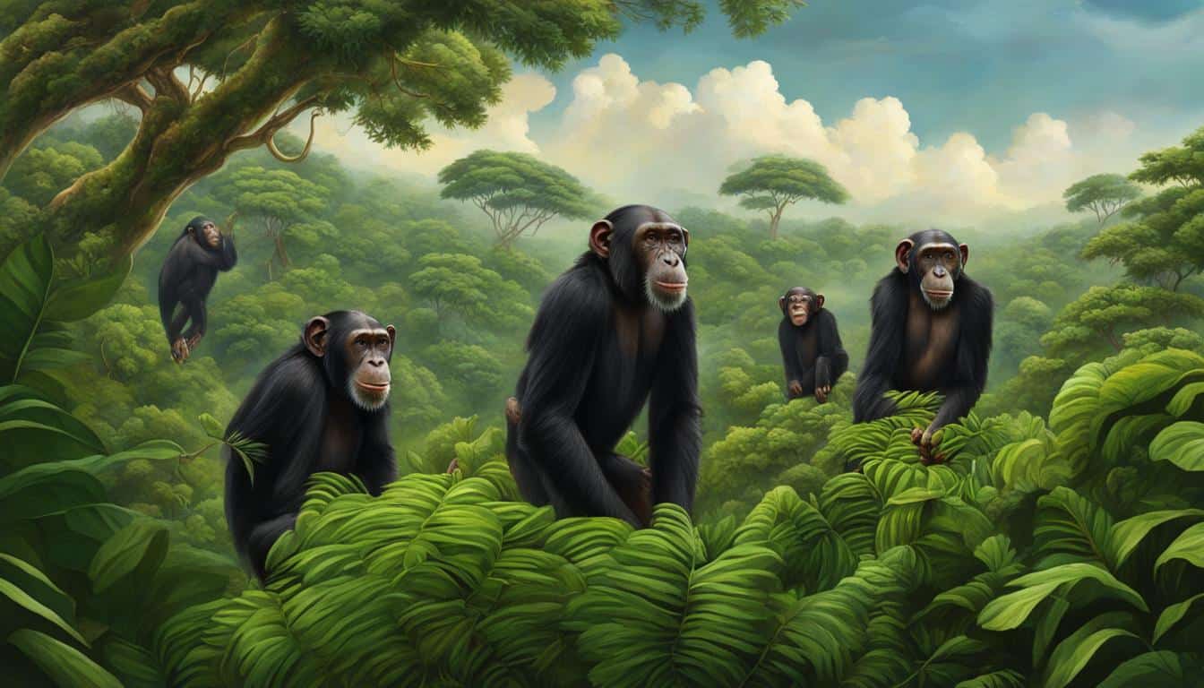 How do chimpanzees establish and defend their territories?