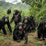 What are the primary threats facing wild chimpanzee populations?
