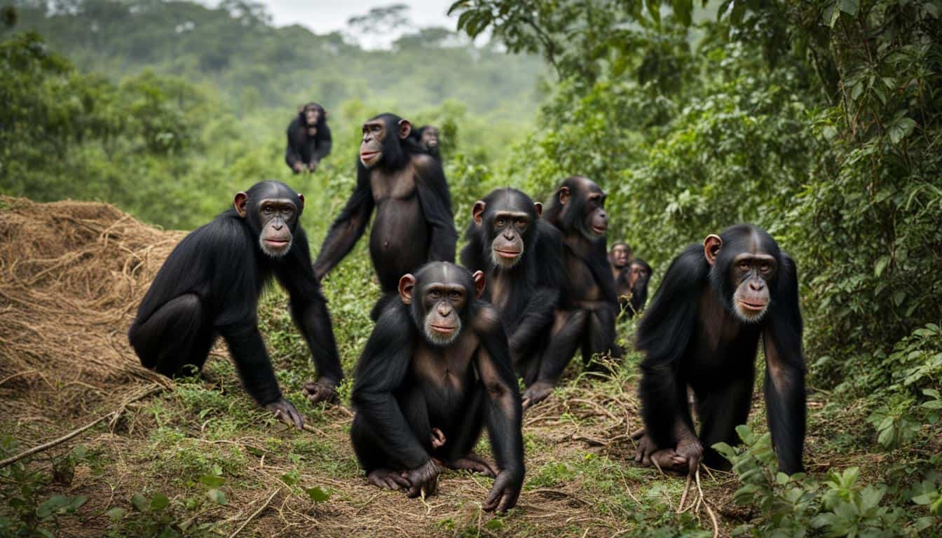 What are the primary threats facing wild chimpanzee populations?