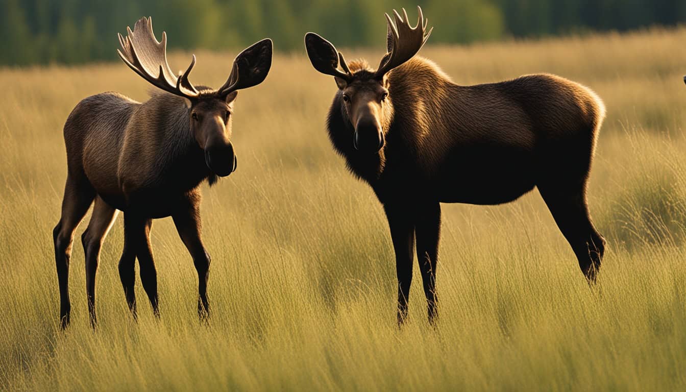 How do you tell the difference between a moose and an elk?