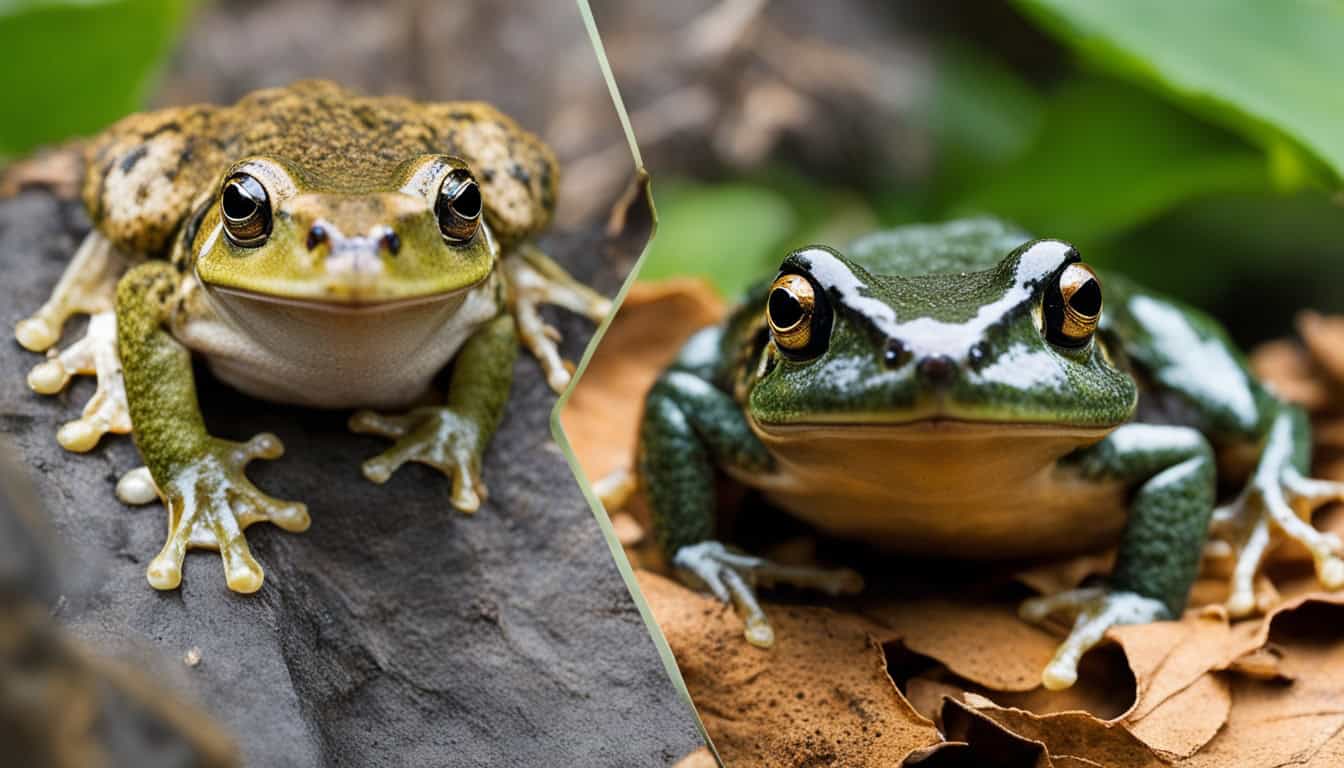 How do you distinguish between a frog and a toad?