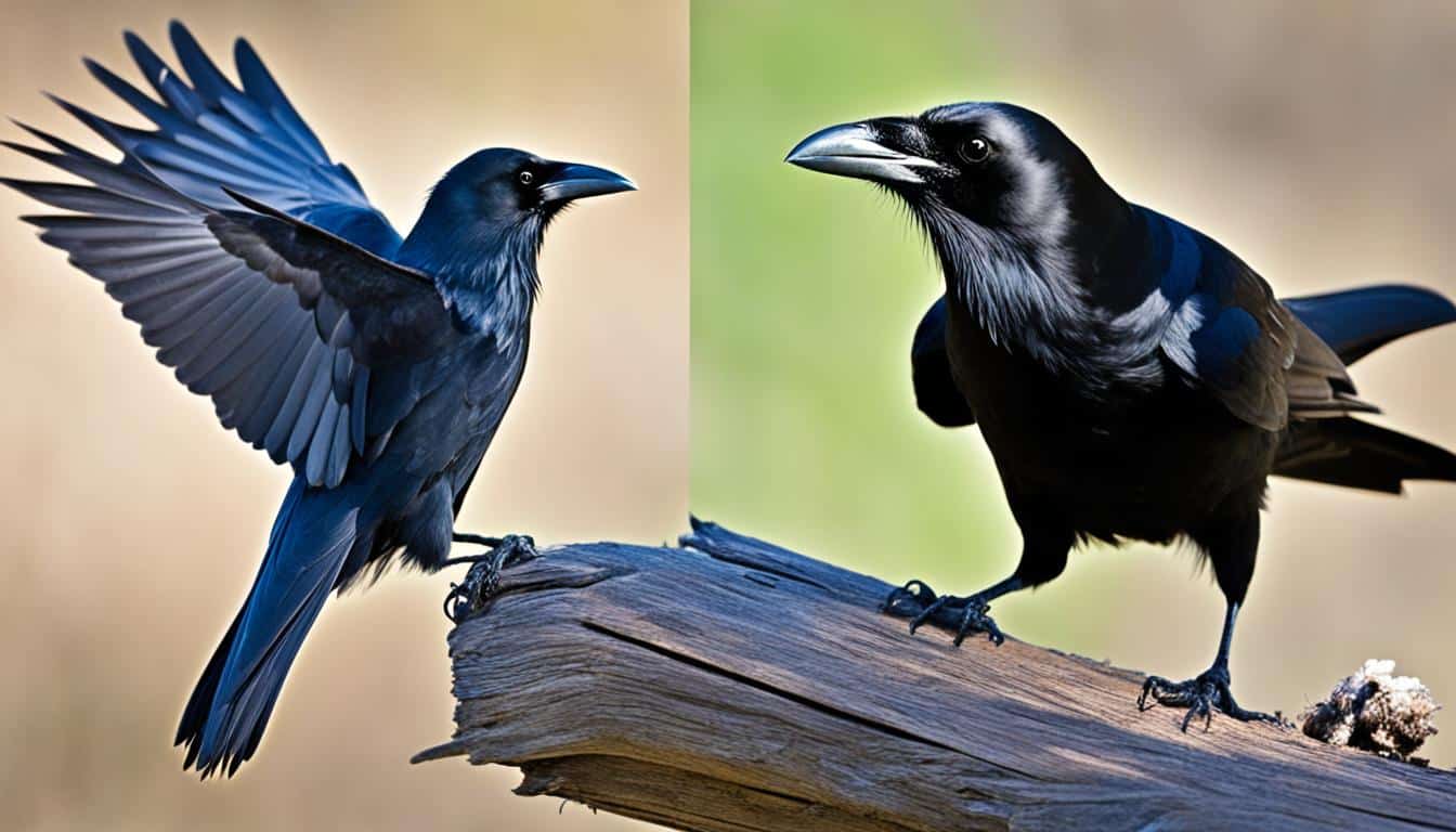 How do you tell the difference between a raven and a crow?