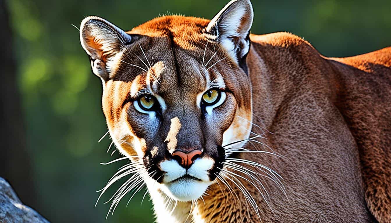 What is the range of the North American cougar?