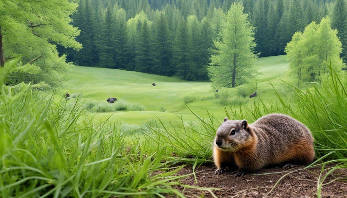 What types of habitats do woodchucks prefer?