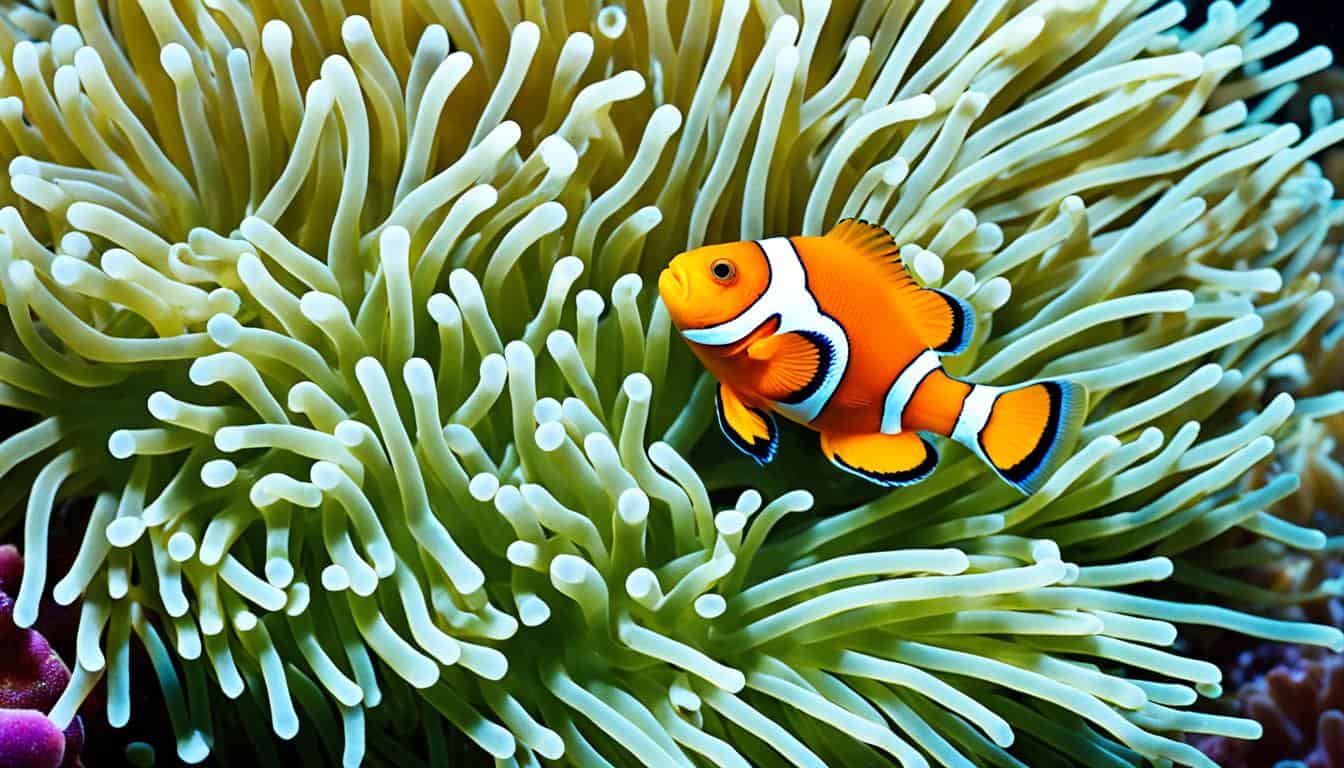 How do clownfish interact with anemones?