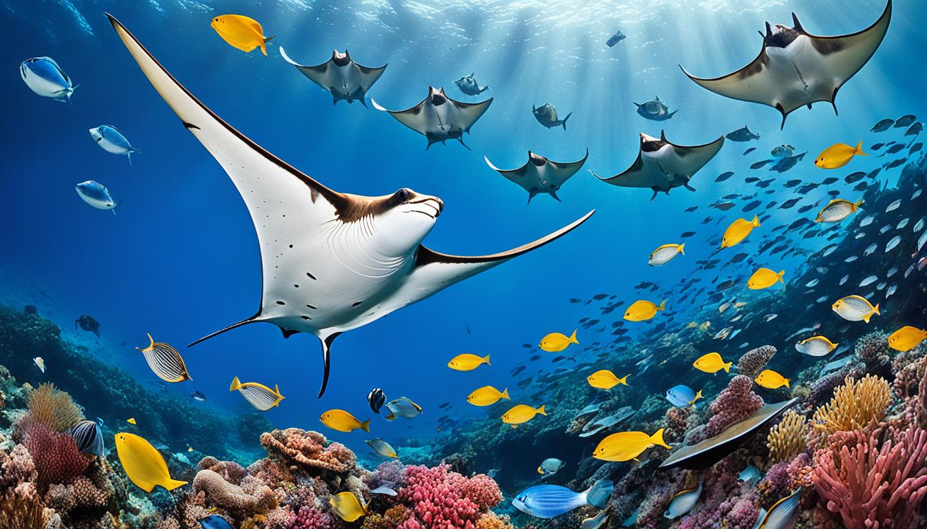 How do manta rays interact with other marine life?
