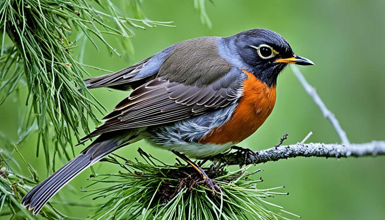 What are the nesting habits of the American robin?