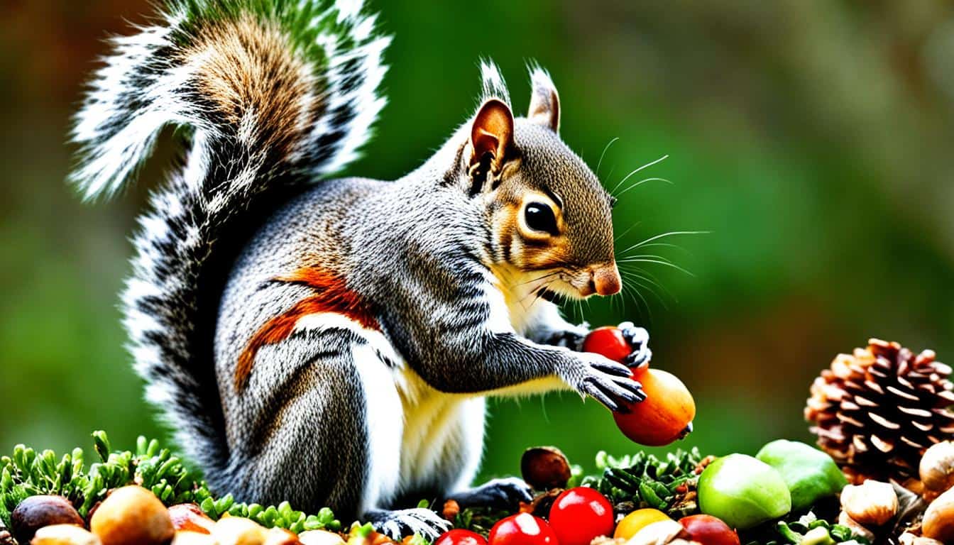 What is the diet of a gray squirrel?