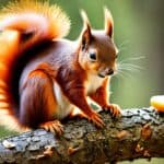 What is the diet of a red squirrel?