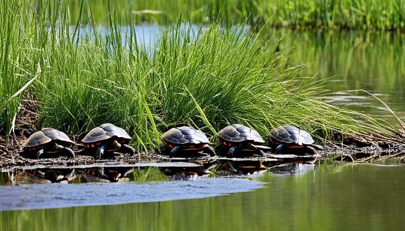 What types of habitats do painted turtles prefer?
