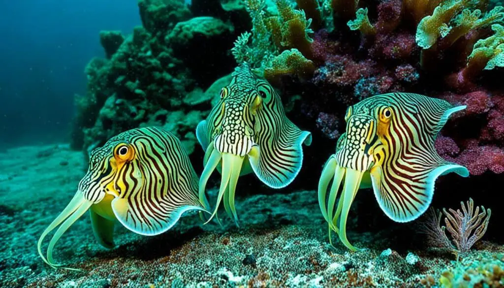 Cuttlefish language signals and communication patterns