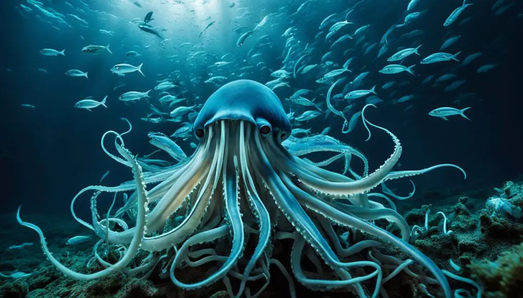 Giant squids feeding habits