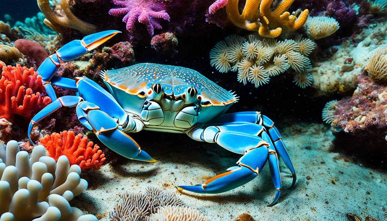 How do crabs interact with other marine life?