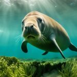 How do dugongs interact with other marine life?