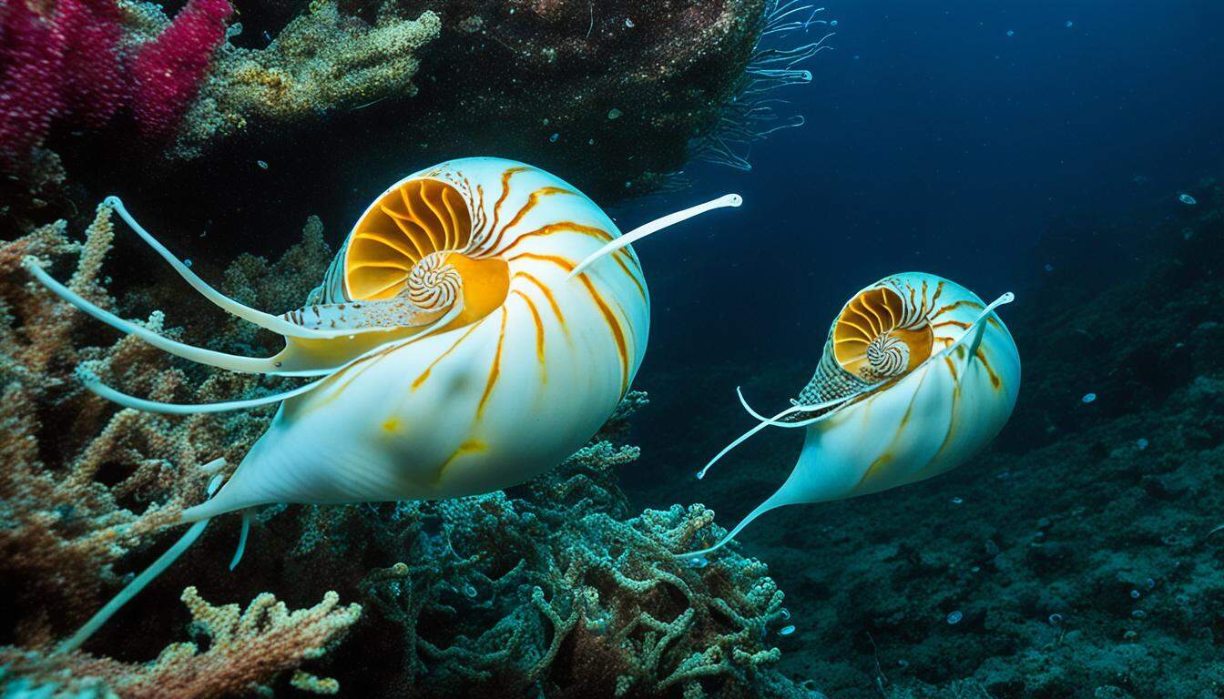 How do nautiluses hunt for food?