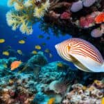 How do nautiluses interact with other marine life?