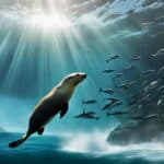 How do sea lions hunt for food?