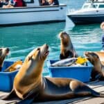 How do sea lions interact with humans?