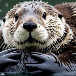 How do sea otters groom themselves?