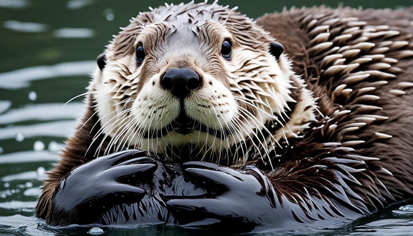 How do sea otters groom themselves?