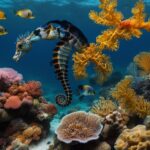 How do seahorses interact with other marine life?