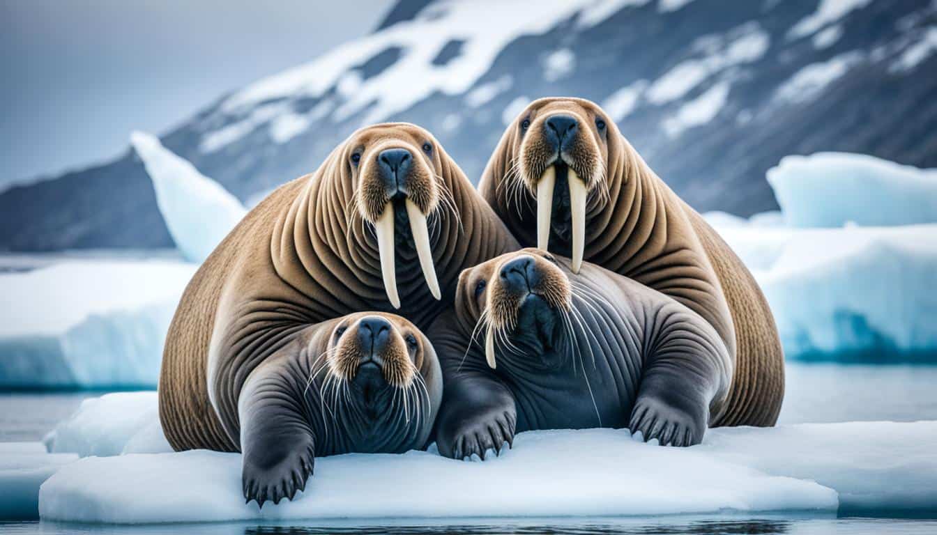 How do walruses adapt to cold environments?