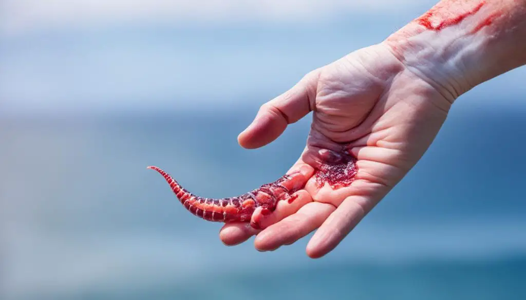 Sea snake bite symptoms