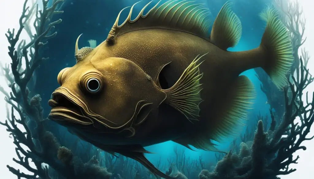 anglerfish blending into the environment